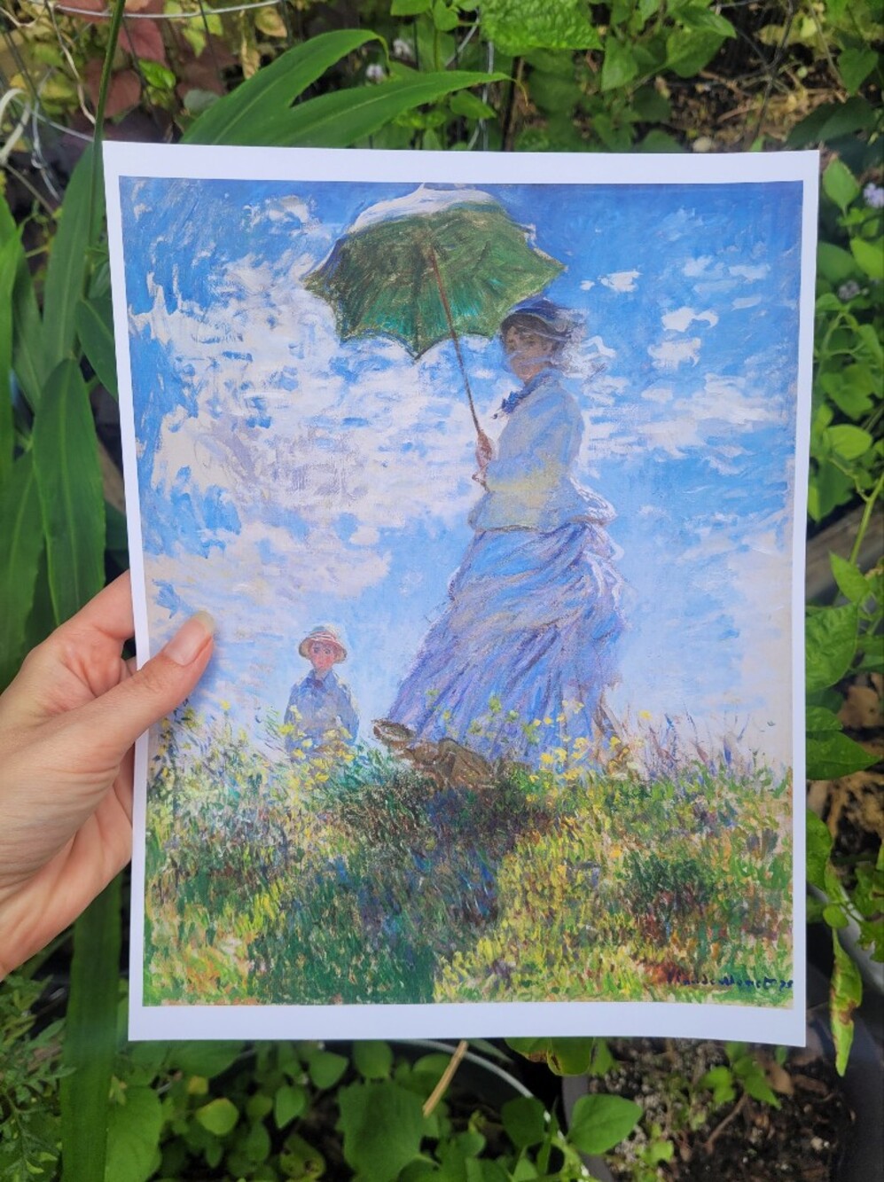 This is a print of Claude Monet's famous 1875 impressionist 8.5x11
